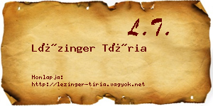 Lézinger Tíria névjegykártya